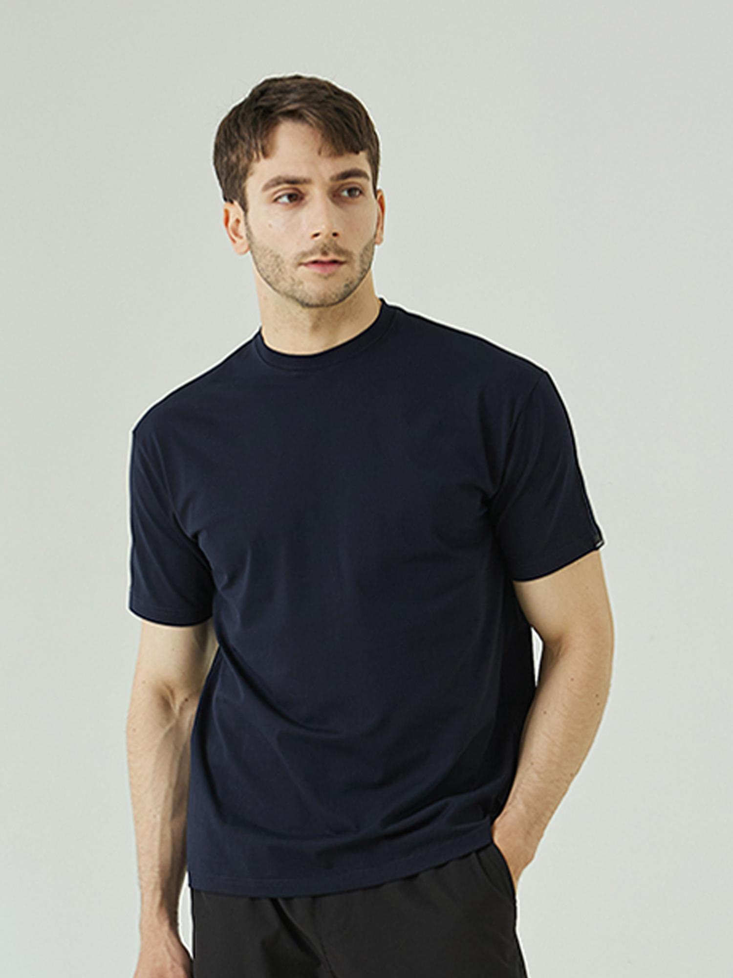 Ervino Stretch Muscle Fit Short Sleeve T-Shirt [Navy] Xl