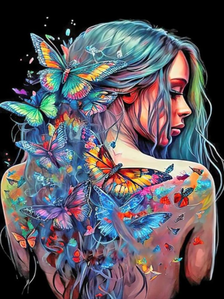 Quadratisch Rund 5D DIY Diamantmalerei Fantasy Pfau Frau Diamant Mosaik Stickerei Blume Diamant Kreuzstich Wandkunst