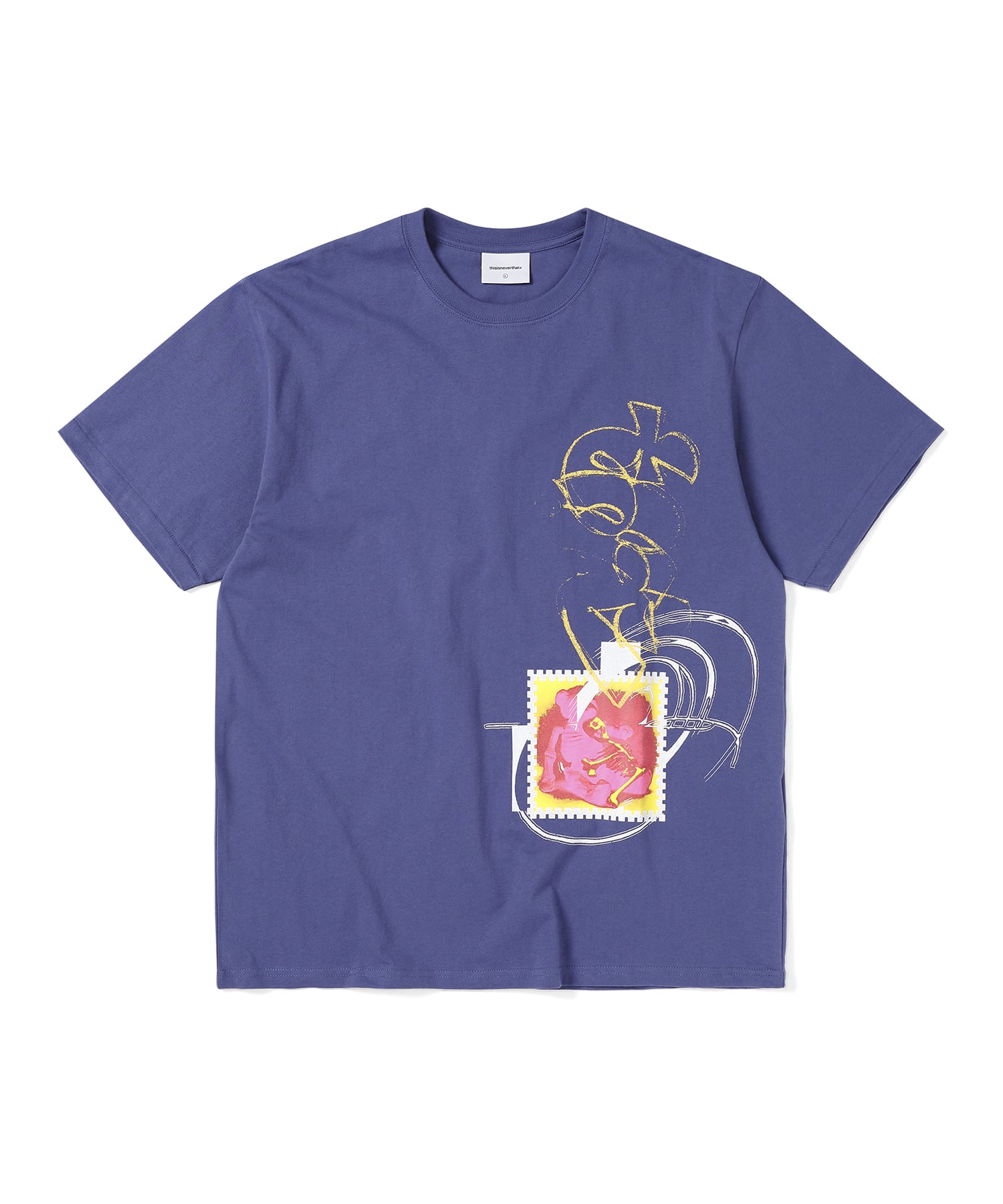 This Is Never That That Collage Tee Purple Blue L