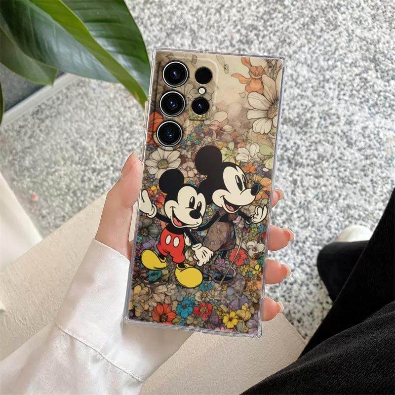 Disney Mickey Mouse Transparent Case For Samsung Galaxy S26 S25 Ultra S24 S22 S26 Plus S20 S23 S21 S25 FE 5G Clear Silicon Cover