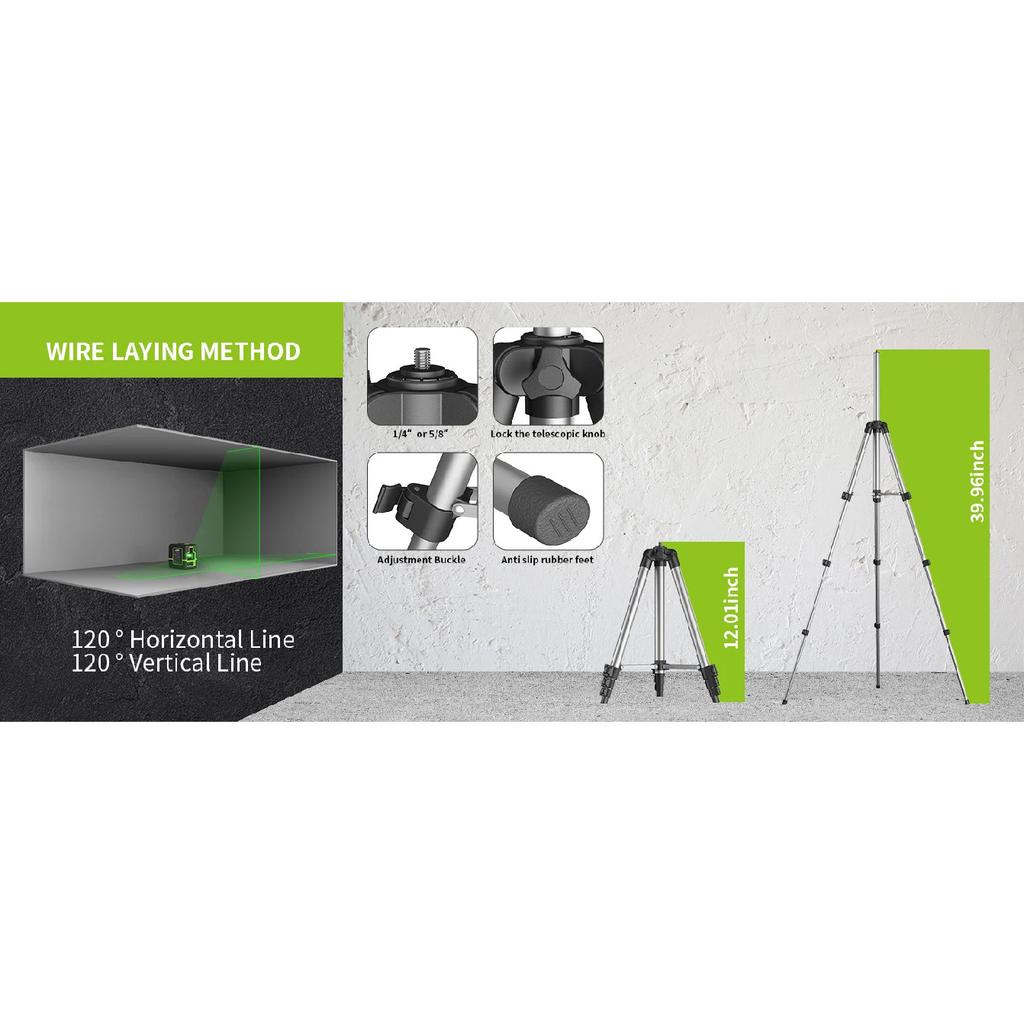 Lfine Laser Level 2 Lines Cross Green Level Laser Horizontal Vertical Nivel Laser Automatic 360°Self-Leveling Laser Level Tools
