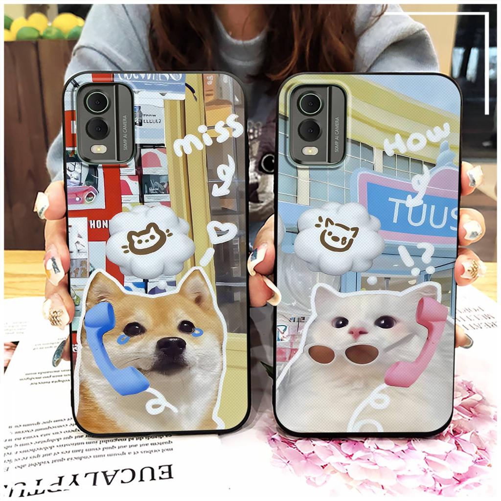 Durable Back Cover Phone Case For Nokia C32 Full wrap Anti-knock Fashion Design Soft case Graffiti Silicone TPU Cute