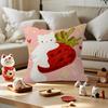 Cute Strawberry Cat   Personalized Pillow Cover Kids Bedroom Wild Party Decor Pillowcase kid Birthday shower Gift