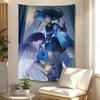 Genshin Impact Scaramouche Colorful Tapestry Wall Hanging Hippie Flower Wall Carpets Dorm Decor Japanese Tapestry