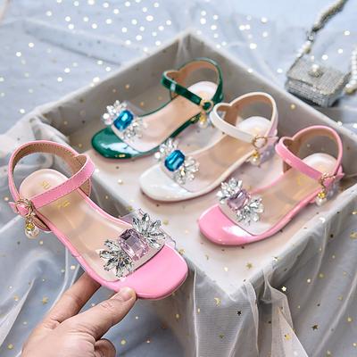 Girls' Sandals2026New Summer Girls' Princess Shoes for Older Children, Soft-Soled Stylish Children's Casual High-Heeled Shoes