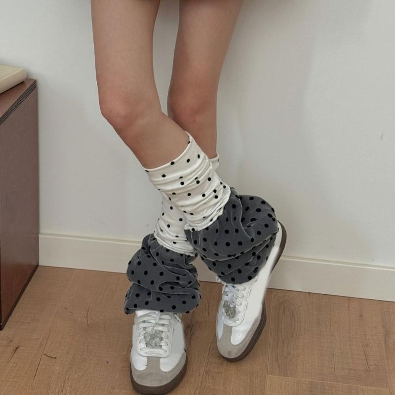 Acrylic Leg warmer Inspired polkas Dot Pattern Winter Essential For Fashionable Outfits