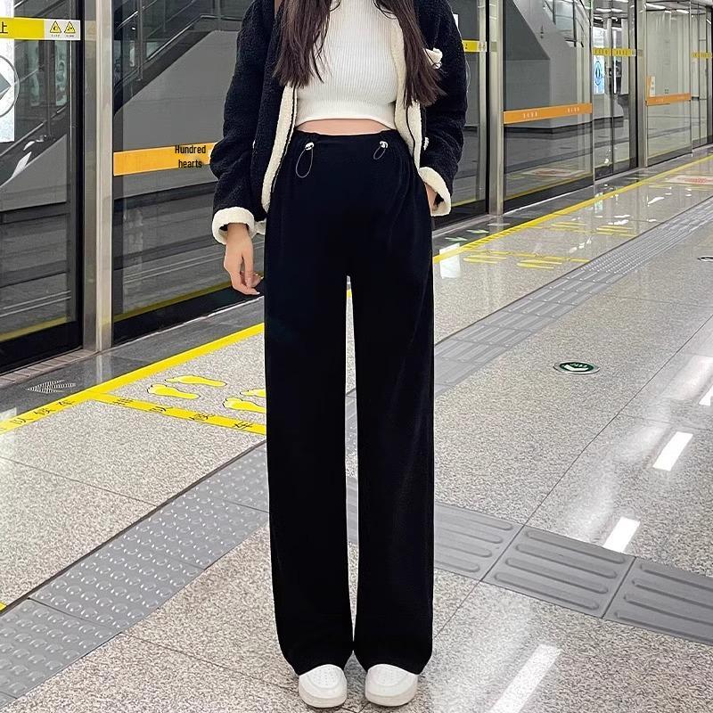 

2026 Plus Size Maternity Wide-Leg Pants - Spring/Autumn, Comfortable Fit, No Belly Support, Not Tight L - Suitable for 110-135 jin