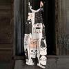 Women's Jumpsuit Christmas Print Casual Loose Vintage Shoulder Strap Cotton Linen