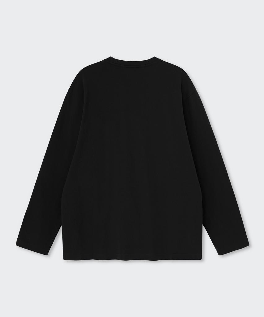 MUSINSA STANDARD Relaxed Oe Crew Neck Long Sleeve T-Shirt [Black]