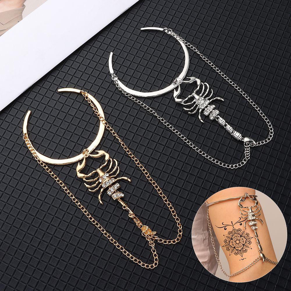 

Браслет на руку в стиле ретро, ​​креативный браслет с бриллиантами и скорпионом, браслеты на руку, готический браслет с кисточками и стразами