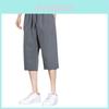 Calças Casuais Masculinas de Seda Gelada de Verão Com Cordão Para Roupa Esportiva e Moda Adolescente