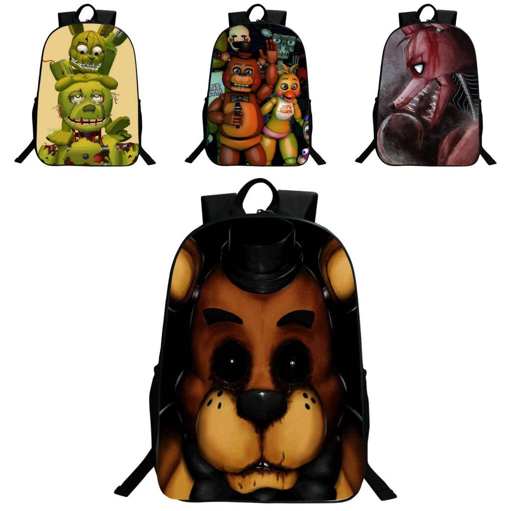 Vibrant Five Nights At Freddy's Backpack With Anime Pattern For Kids And Students