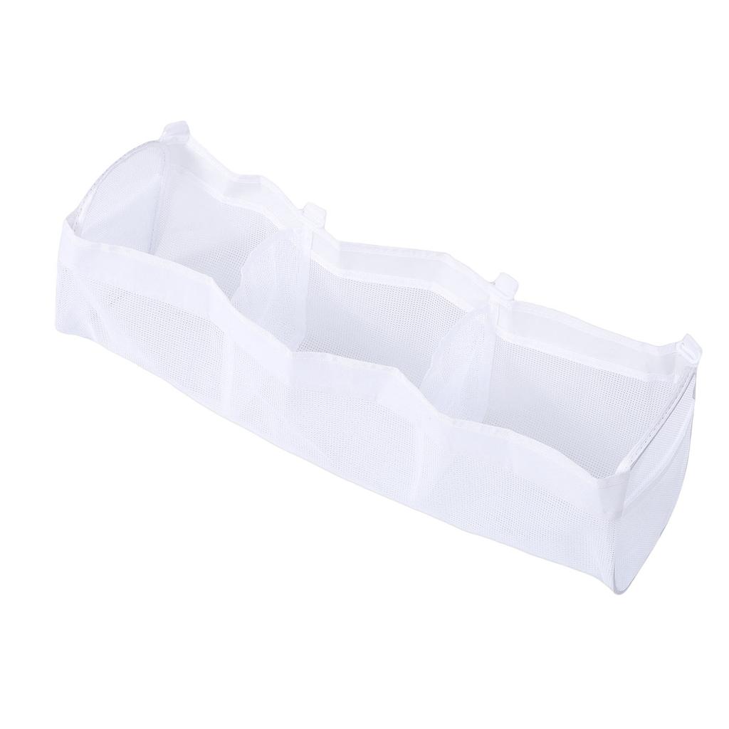 Extra Large Bath Toy Organizer 3 Compartment Horizontal Bathtub Toy Storage Holder Quick Drying Mesh Bag