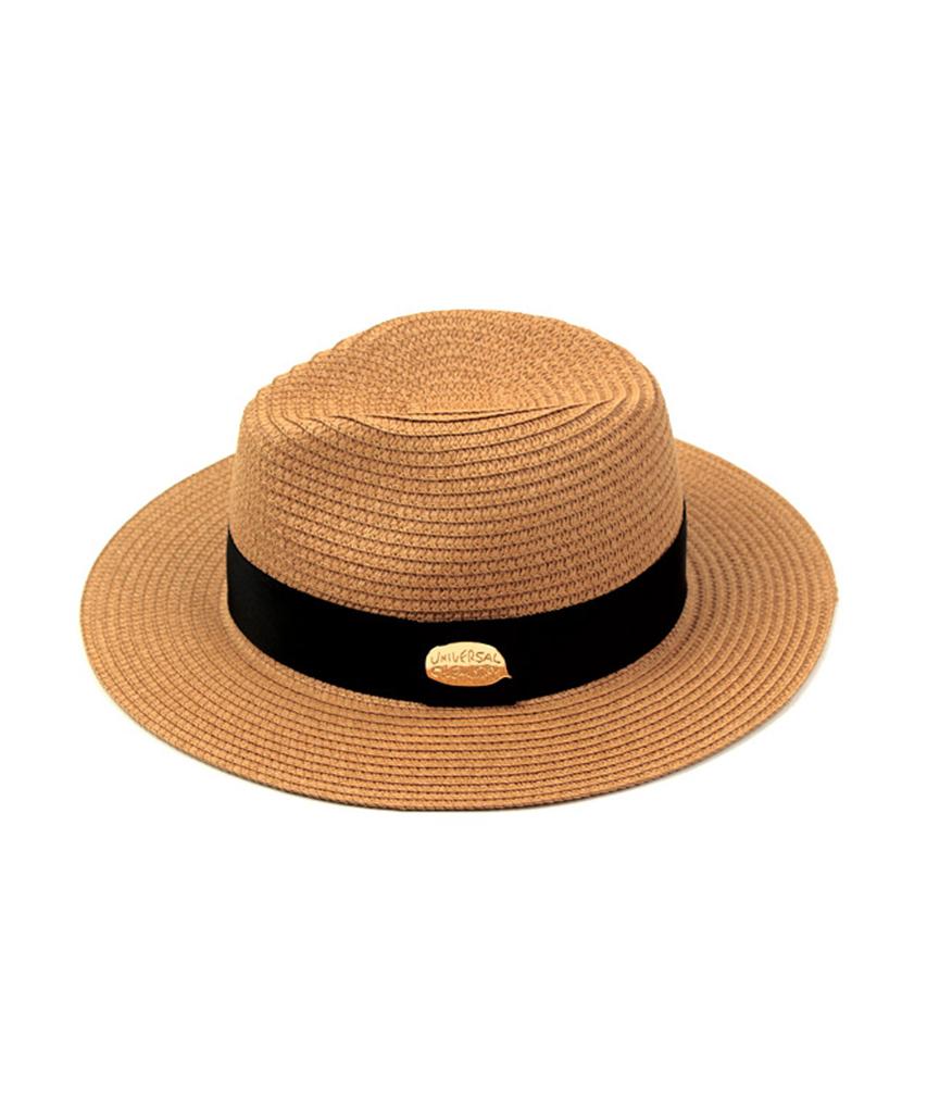 Yunibeosyeolkemiseuteuli Gold-Metal Summer Beige Fedora
