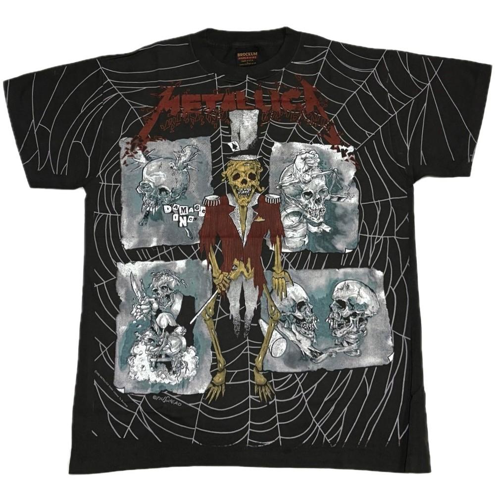 

Винтажная METALLICA AOP Ringmaster Pushead 90-х группа BROCKUM РЕДКАЯ футболка РЕПРИНТ M