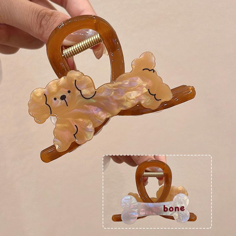 Cartoon Dog Hair Clip Claw Clamp Sweet Versatile Hairpin Female Disc Shark Clip Headwear Girls Women Hair Accessories