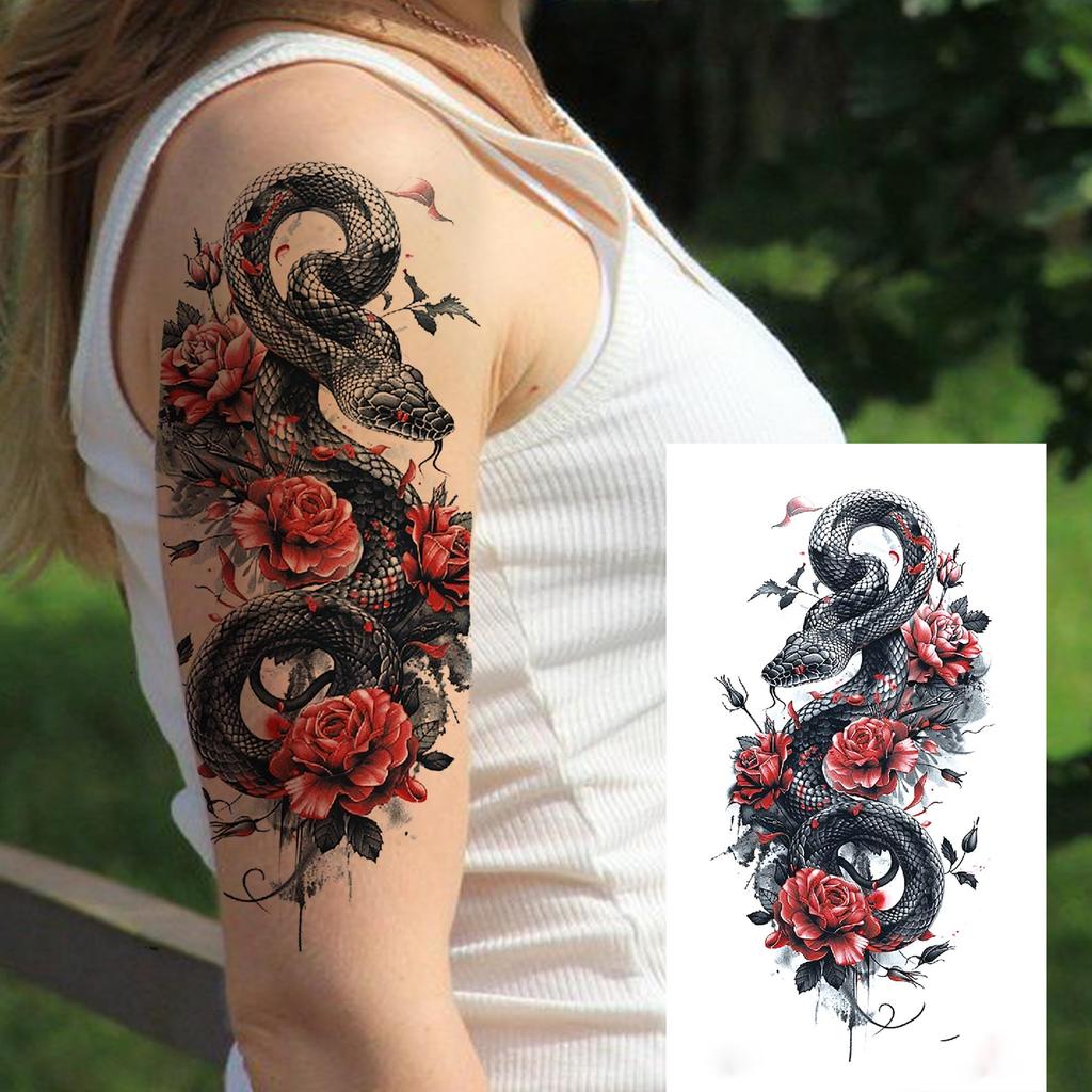 1 Sheet Dragon Temporary Tattoos For Men Women Water Transfer Tattoo Sticker Self Adhesive High Quality Fake Tatoo Arm Forearm
