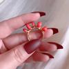 Cross-border e-commerce French retro stone temperament light luxury versatile trend Amazon hand-woven jewelry ring