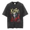 Korn Follow The Leader 20Th Anniversary Washed T Shirt Metal Gothic Rock Band T Shirts Men Vintage Oversized T-shirt
