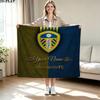 1PC Leeds United Custom Name Patterned Flannel Blanket Suitable For All Seasons for Home Decor Warmth and Comfort Gifts Holiday Present