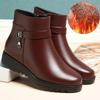 Women's Fur One Thick Bottom Heightening Winter Lightweight Warm Snow Boots Non-slip Wear-resistant Casual Sports Leather Waterproof Cotton Boots