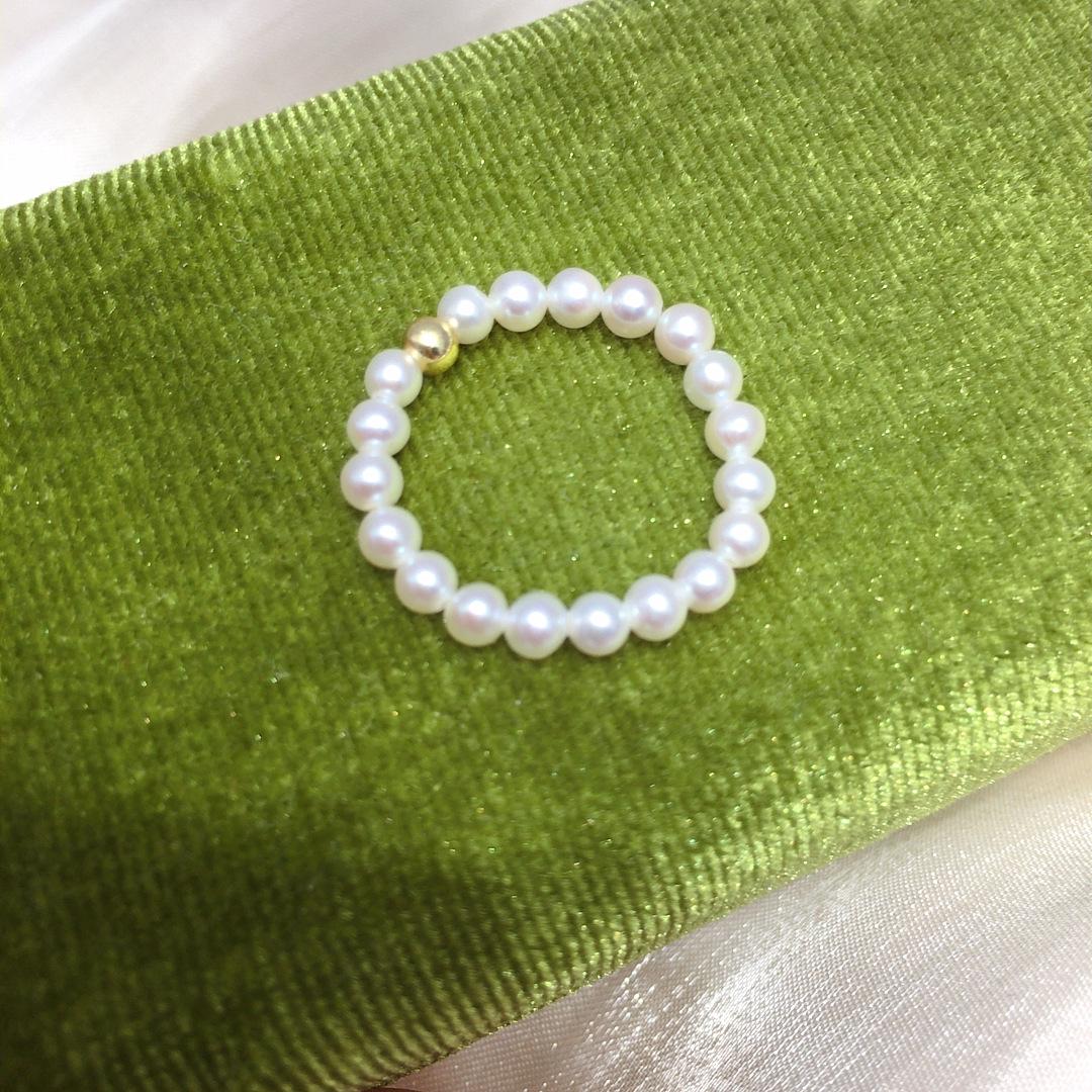 Элегантное мини-кольцо с пресноводным жемчугом - Простое, роскошное, эластичный дизайн