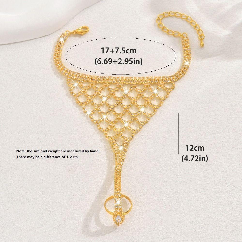 Rhinestone Tassel Ethnic Dance Accessory Multi Layer Hollow Geometric Pendant  Wedding