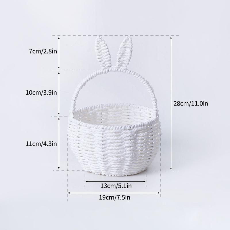 Rabbit Flower Basket for  Easter Cute Basket  Ear Basket Woven Gift Storage Holder Baskets Outdoor Picnic Baskets Flower Vase