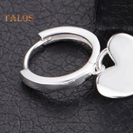 1 Pair Women Leverback Earrings Heart Pendant Polished Surface Solid Color Hanging Earrings for Dating Prom Parties Drop Earrings