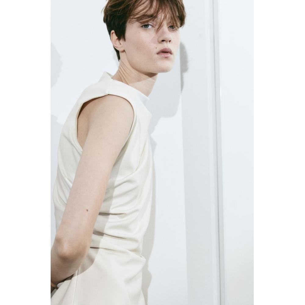 

Платье из драпированного джерси HM кремового цвета