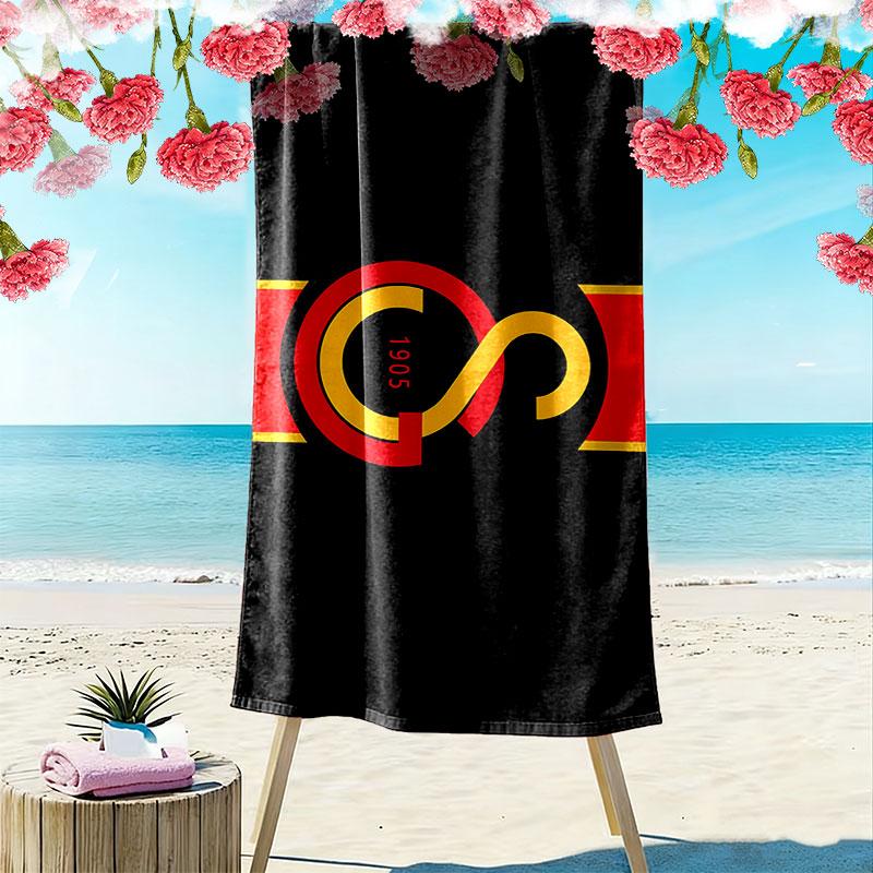 Galatasaray SK Logo Print Beach Towel, Large Soft Quick Dry Towel for Beach Camping Swimming