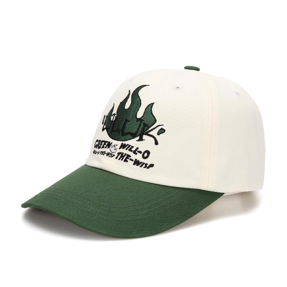 ULUK Will O' The Wisp Embroidered Cotton Color Block Ball Cap_Green