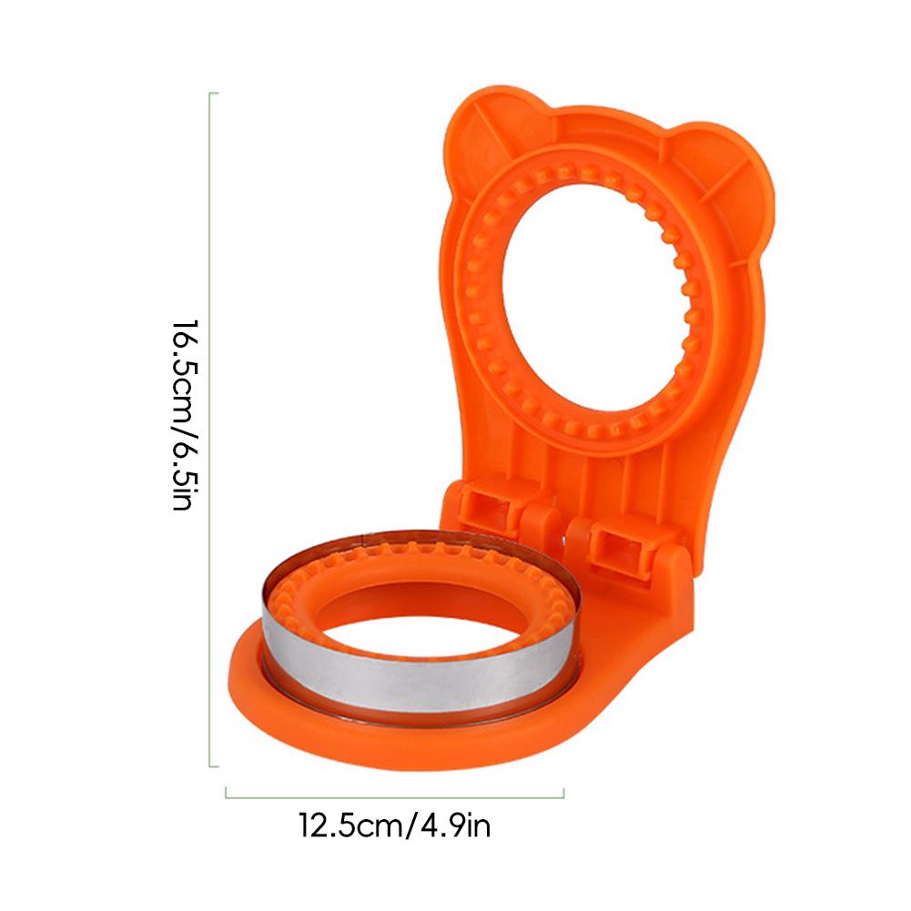 Stainless Steel Round Sandwich Press Mold Sealer Non-Stick Leak-Proof Kawaii Design for Meal Prep Kids’ Lunchbox Camping Snacks