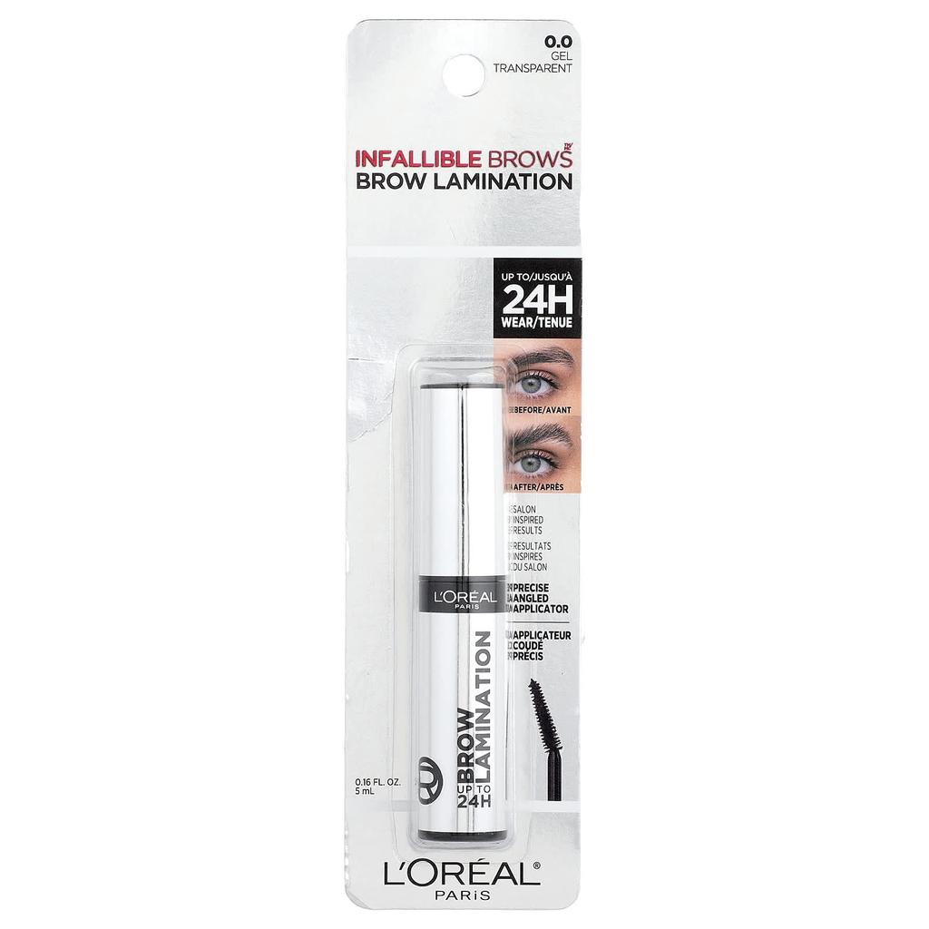L'Oréal, Infallsible Brows™ Brow Laminate, 0.0 Gel Transparent, 5 Ml (0.16 Fl Oz)