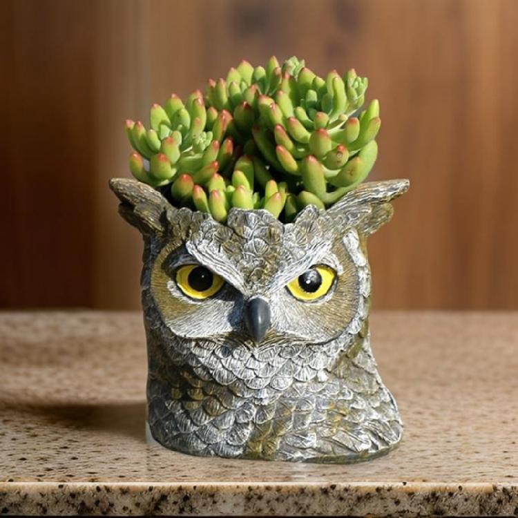 Multifuntional Owl Planter Silicone Moulds Flowerpot Molds Suitable for Handmade Succulent Vase Resin and Concrete Craft