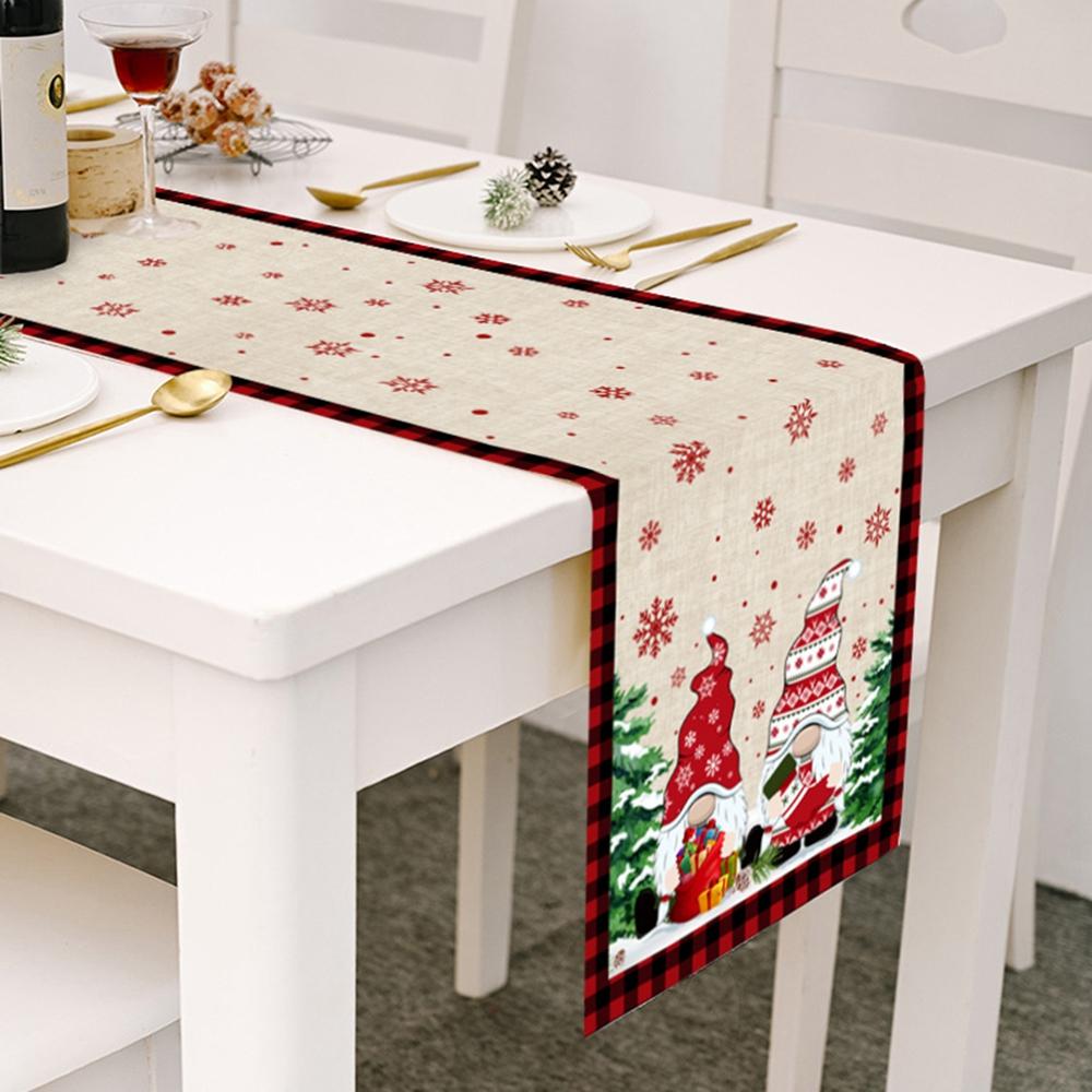 Christmas Table Runner Kitchen Dining Decoration Merry Christmas Decorations for Dining Room Cottagecore New Year Tablecloth