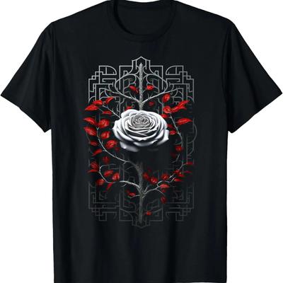 Rose Mandala Art Drawing Flower Graphic Motif Rose T-Shirt