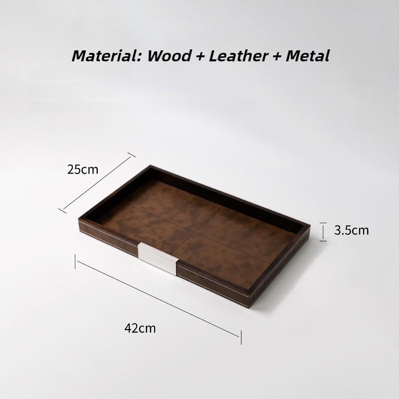 

Luxury Solid Wood Tray Retro Storage Tray Living Room Desktop Storage Plates Entrance Hall Decoration Key Organize Plate