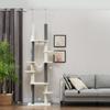 Cat Tree, Ceiling-High, Adjustable 225-255 cm, Platforms & Hammocks, Anti-Tip Safety, White