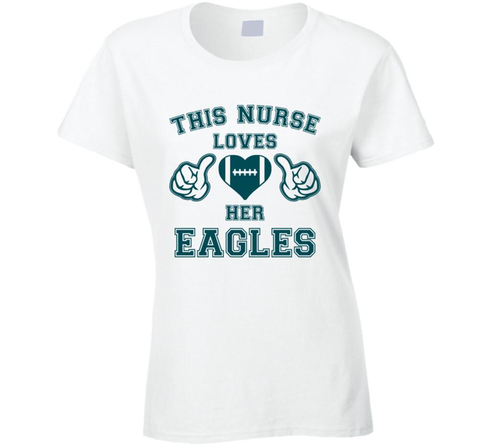 This Nurse Loves Her Eagles Football T Shirt Mens Womens Tees Top - Philadelphia Eagles Team Colors S