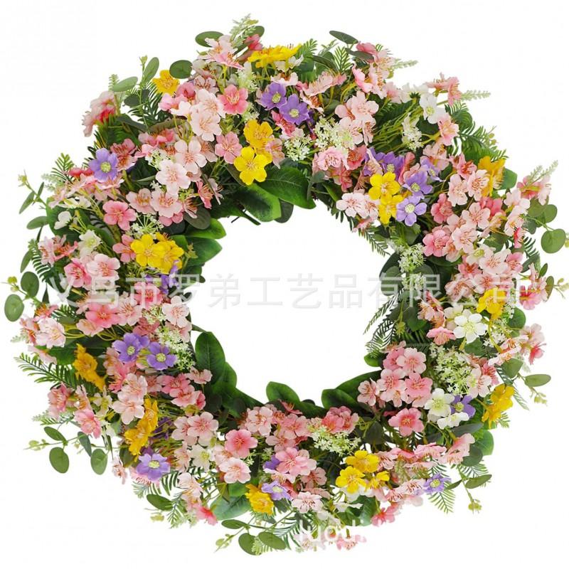 Artificial Flower Wreath Easter Valentines Day Decor Hotel Restaurant Door Hanging Decoration