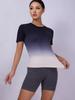 Women's Gradient Breathable Yoga Top - Quick-Dry, Versatile Sportswear for Outdoor Fitness