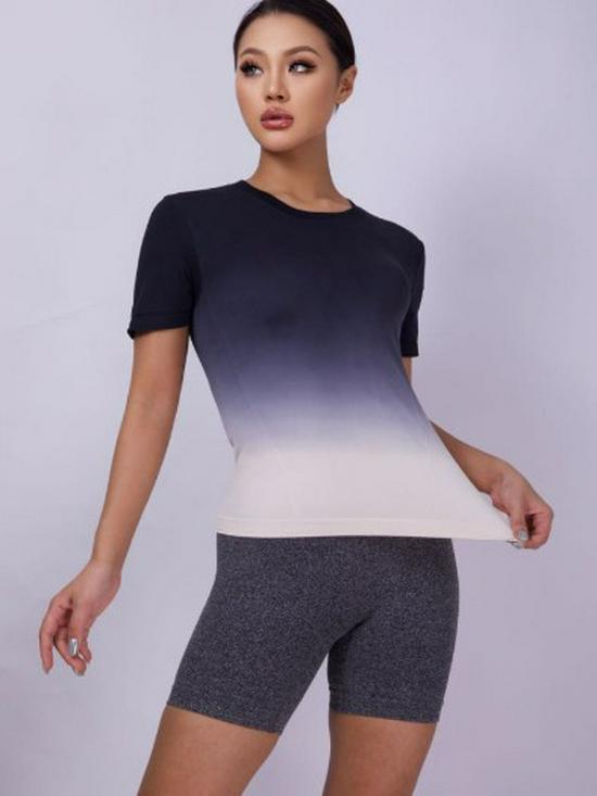 Women's Gradient Breathable Yoga Top - Quick-Dry, Versatile Sportswear for Outdoor Fitness