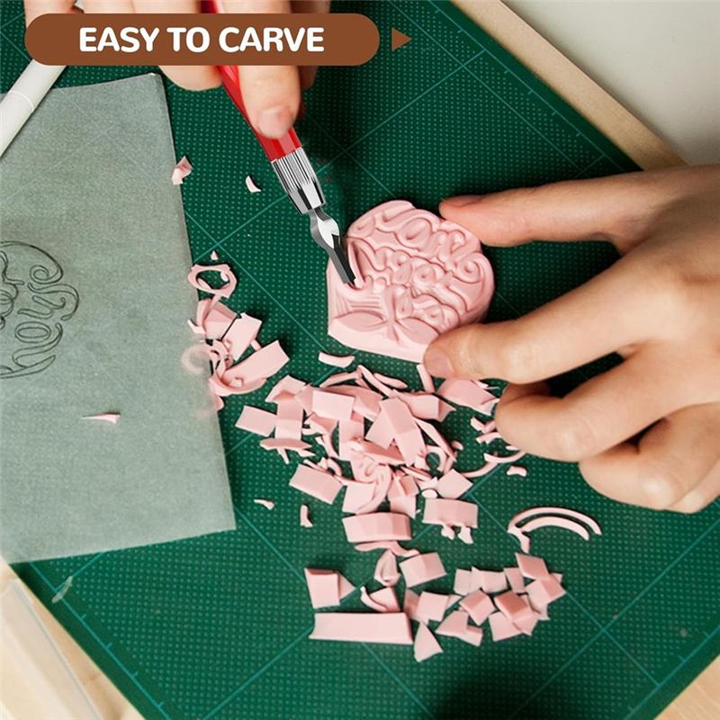 For DIY Stamp Carving Tools Rubber Stamp Making Kit Best Linoleum Block Kit Rubber Stamp Carving Block Complete Crafting Set