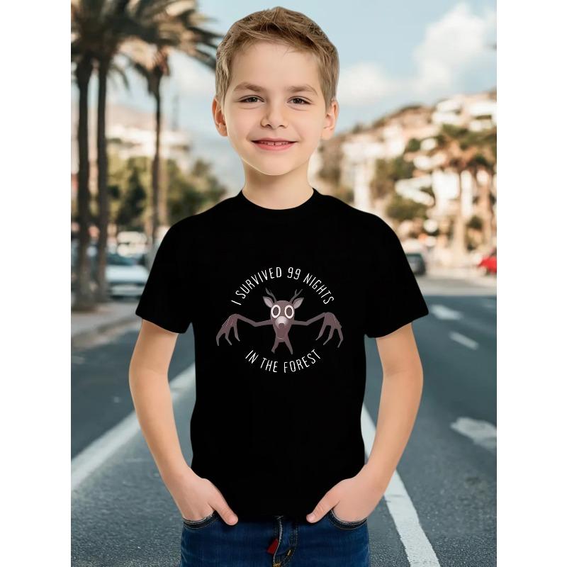 

European sizes Kids Summer Fashion Short-Sleeve T-Shirt | Casual Comfortable, Durable and Easy to Wash, Crew Neck, Slight Stretch Fabric 98cm чёрный