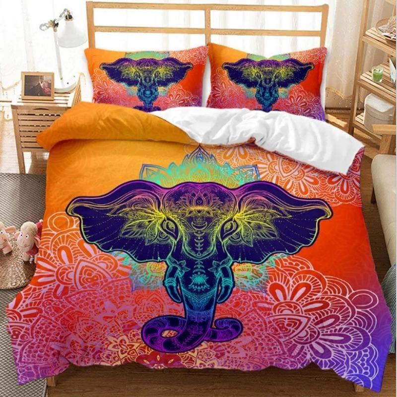3D Cartoon Animal Bedding Set Quilt Cover Pillowcase Single and Double Size Large King Bedding Kid Gift