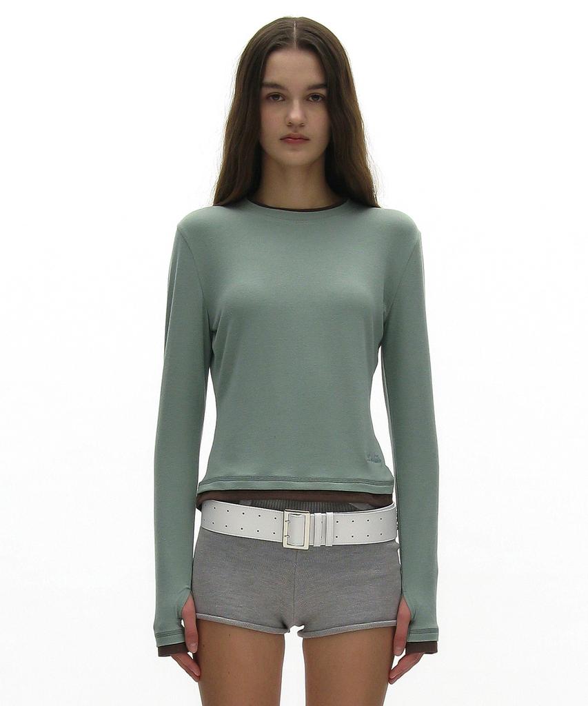 PARTIMENTO WOMEN Pw Double Layered Long Sleeve Tee_12 Colors