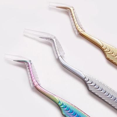 Pinzas para extensiones de pestañas Pinzas curvas de acero inoxidable Herramientas de maquillaje