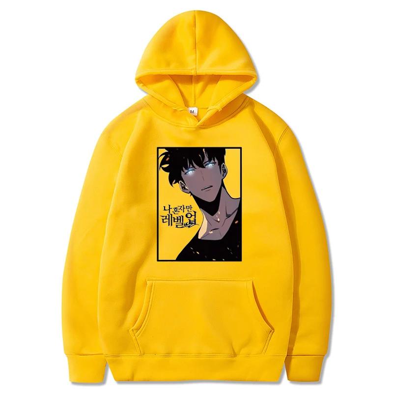 Solo Leveling Anime Mikina s kapucí Sung Jin Woo Potisk s kapucí Pánská Dámská Streetwear Zimní Teplá Fleecová Mikina Pulovr