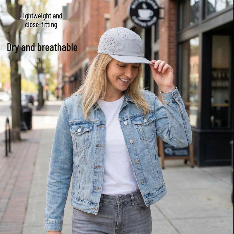 Men's Quick-Dry Sun Protection Duckbill Hat - Breathable, Perforated Sports Cap with Soft Brim.